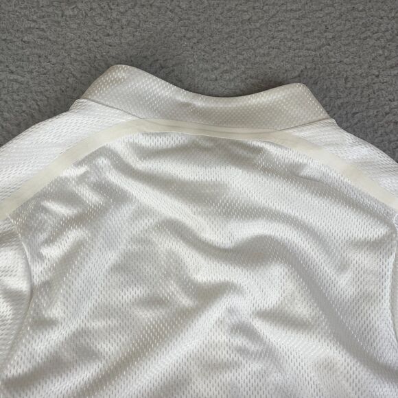 Nike Court Challenger Jacket Men XS White 1/4 Zip Knit Long Sleeve Sweater Shiny - Picture 8 of 12
